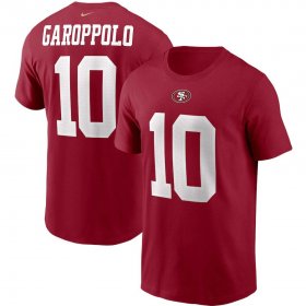 Wholesale Cheap San Francisco 49ers #10 Jimmy Garoppolo Nike Team Player Name & Number T-Shirt Scarlet