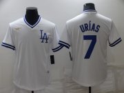 Wholesale Cheap Men's Los Angeles Dodgers #7 Julio Urias White Stitched Baseball Jersey