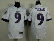 Wholesale Cheap Nike Ravens #9 Justin Tucker White Men's Stitched NFL New Elite Jersey