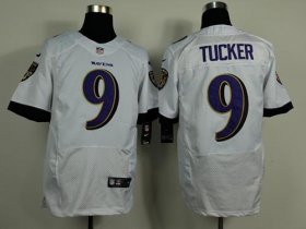 Wholesale Cheap Nike Ravens #9 Justin Tucker White Men\'s Stitched NFL New Elite Jersey