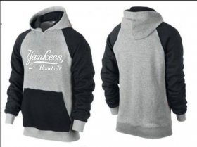 Wholesale Cheap New York Yankees Pullover Hoodie Dark Grey & Black