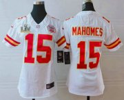 Wholesale Cheap Women's Kansas City Chiefs #15 Patrick Mahomes White 2021 Super Bowl LV Vapor Untouchable Stitched Nike Limited NFL Jersey
