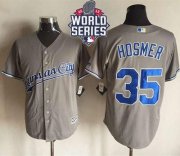 Wholesale Cheap Royals #35 Eric Hosmer New Grey Cool Base W/2015 World Series Patch Stitched MLB Jersey