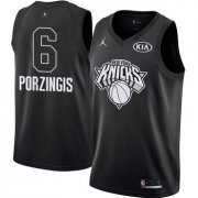 Wholesale Cheap Nike Knicks #6 Kristaps Porzingis Black NBA Jordan Swingman 2018 All-Star Game Jersey