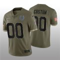 Wholesale Cheap Men's Indianapolis Colts ACTIVE PLAYER Custom 2022 Olive Salute To Service Limited Stitched Jersey
