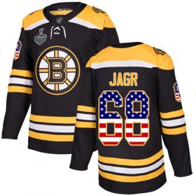 Wholesale Cheap Adidas Bruins #68 Jaromir Jagr Black Home Authentic USA Flag Stanley Cup Final Bound Stitched NHL Jersey