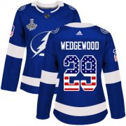 Cheap Adidas Lightning #29 Scott Wedgewood Blue Home Authentic USA Flag Women's 2020 Stanley Cup Champions Stitched NHL Jersey