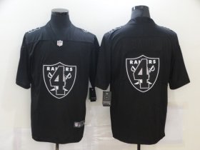 Wholesale Cheap Men\'s Las Vegas Raiders #4 Derek Carr Black 2020 Shadow Logo Vapor Untouchable Stitched NFL Nike Limited Jersey