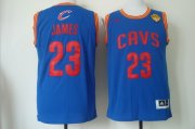 Wholesale Cheap Men's Cleveland Cavaliers #23 LeBron James 2016 The NBA Finals Patch Light Blue Swingman Jersey
