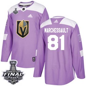 Wholesale Cheap Adidas Golden Knights #81 Jonathan Marchessault Purple Authentic Fights Cancer 2018 Stanley Cup Final Stitched NHL Jersey