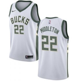 Wholesale Cheap Nike Bucks #22 Khris Middleton White NBA Swingman Association Edition Jersey
