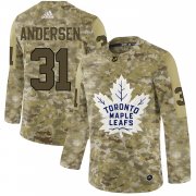 Wholesale Cheap Adidas Maple Leafs #31 Frederik Andersen Camo Authentic Stitched NHL Jersey