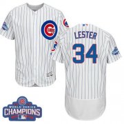Wholesale Cheap Cubs #34 Jon Lester White Flexbase Authentic Collection 2016 World Series Champions Stitched MLB Jersey