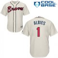 Wholesale Cheap Braves #1 Ozzie Albies Cream New Cool Base Stitched MLB Jersey
