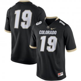 Cheap Men\'s Colorado Buffaloes #19 Black Game Jersey