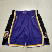 Wholesale Cheap Men's Los Angeles Lakers Purple Throwback Shorts