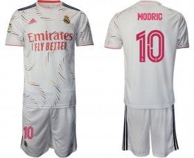 Wholesale Cheap Men 2021-2022 Club Real Madrid home white 10 Adidas Soccer Jersey
