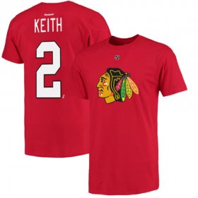 Wholesale Cheap Chicago Blackhawks #2 Duncan Keith Reebok Name and Number Player T-Shirt Red