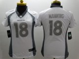 Wholesale Cheap Nike Broncos #18 Peyton Manning White Women's Stitched NFL Limited Platinum Jersey