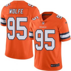 Wholesale Cheap Nike Broncos #95 Derek Wolfe Orange Youth Stitched NFL Limited Rush Jersey