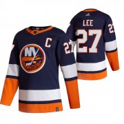 Wholesale Cheap New York Islanders #27 Anders Lee Navy Blue Men's Adidas 2020-21 Reverse Retro Alternate NHL Jersey