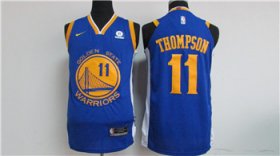 Wholesale Cheap Nike Golden State Warriors #11 Klay Thompson Blue 2017-18 Stitched NBA Jersey