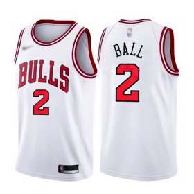 Wholesale Cheap Men\'s Chicago Bulls #2 Lonzo Ball White 2021 Nike Swingman Stitched Jersey
