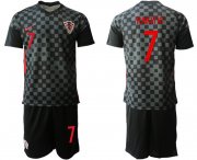 Wholesale Cheap Men 2021 European Cup Croatia black away 7 Soccer Jerseys