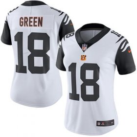 Wholesale Cheap Nike Bengals #18 A.J. Green White Women\'s Stitched NFL Limited Rush Jersey