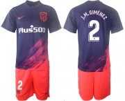 Wholesale Cheap Men 2021-2022 Club Atletico Madrid away purple 2 Soccer Jersey