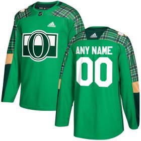 Wholesale Cheap Men\'s Adidas Ottawa Senators Personalized Green St. Patrick\'s Day Custom Practice NHL Jersey