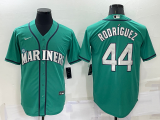 Wholesale Men's Seattle Mariners #44 Julio Rodriguez Ray Green Stitched MLB Cool Base Nike Jersey