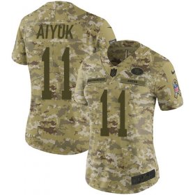 Wholesale Cheap Nike 49ers #11 Brandon Aiyuk Camo Women\'s Stitched NFL Limited 2018 Salute To Service Jersey