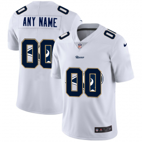 Wholesale Cheap Los Angeles Rams Custom White Men\'s Nike Team Logo Dual Overlap Limited NFL Jersey