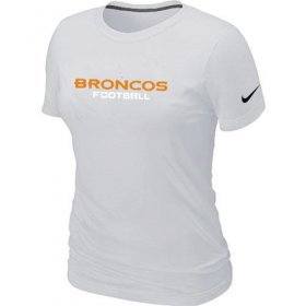 Wholesale Cheap Women\'s Nike Denver Broncos Sideline Legend Authentic Font T-Shirt White