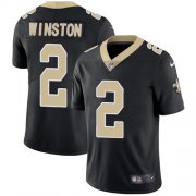 Wholesale Cheap Nike Saints #2 Jameis Winston Black Team Color Men's Stitched NFL Vapor Untouchable Limited Jersey