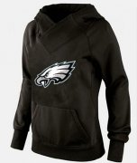 Wholesale Cheap Women's Philadelphia Eagles Logo Pullover Hoodie Black-1