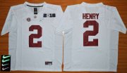 Wholesale Cheap Men's Alabama Crimson Tide #2 Derrick Henry White 2016 Playoff Diamond Quest College Football Nike Limited Jersey