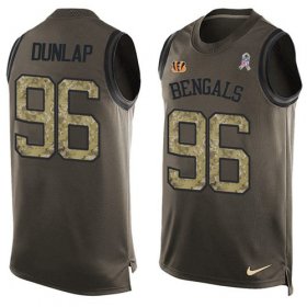Wholesale Cheap Nike Bengals #96 Carlos Dunlap Green Men\'s Stitched NFL Limited Salute To Service Tank Top Jersey
