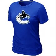 Wholesale Cheap Women's Vancouver Canucks Big & Tall Logo Blue NHL T-Shirt