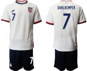 Wholesale Cheap Men 2020-2021 Season National team United States home white 7 Soccer Jersey