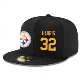 Wholesale Cheap Pittsburgh Steelers #32 Franco Harris Snapback Cap NFL Player Black with Gold Number Stitched Hat