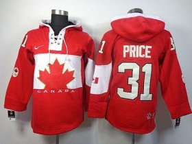 Wholesale Cheap Olympic CA. #31 Carey Price Red Sawyer Hooded Sweatshirt Stitched NHL Jersey