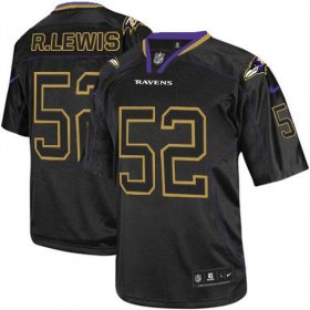 Wholesale Cheap Nike Ravens #52 Ray Lewis Lights Out Black Men\'s Stitched NFL Elite Jersey