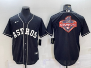Wholesale Cheap Men's Houston Astros Black Champions Big Logo Stitched MLB Cool Base Nike Jersey