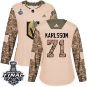 Wholesale Cheap Adidas Golden Knights #71 William Karlsson Camo Authentic 2017 Veterans Day 2018 Stanley Cup Final Women's Stitched NHL Jersey
