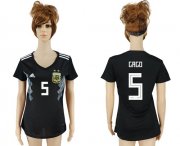 Wholesale Cheap Women's Argentina #5 Gago Away Soccer Country Jersey