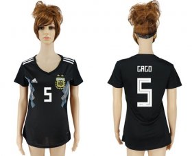 Wholesale Cheap Women\'s Argentina #5 Gago Away Soccer Country Jersey