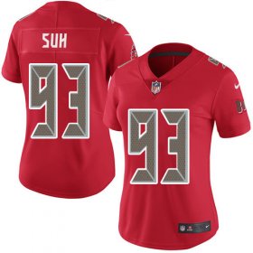 Wholesale Cheap Nike Buccaneers #93 Ndamukong Suh Red Women\'s Stitched NFL Limited Rush Jersey