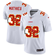 Wholesale Cheap Kansas City Chiefs #32 Tyrann Mathieu White Men's Nike Team Logo Dual Overlap Limited NFL Jersey